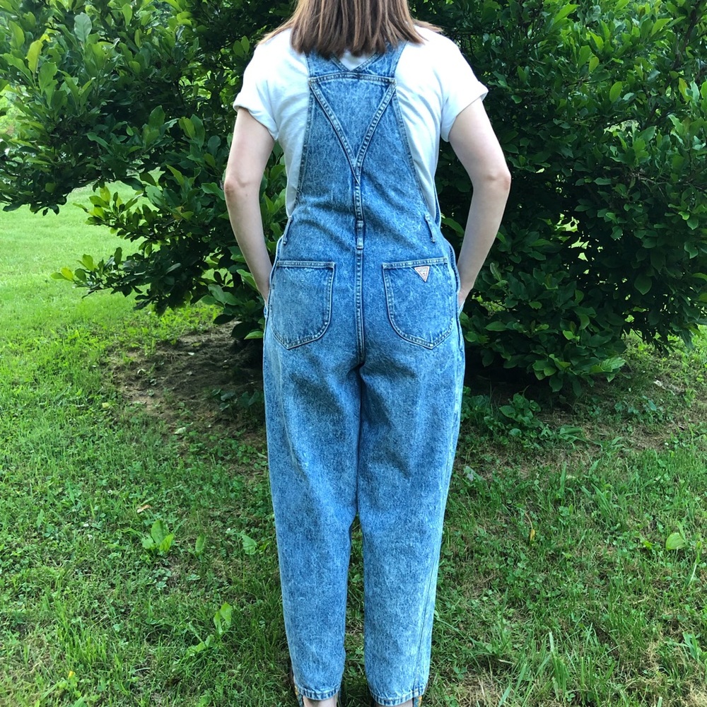 Vintage Guess Overalls 4 Acid Wash Pleated 90’s - Picture 4 of 8